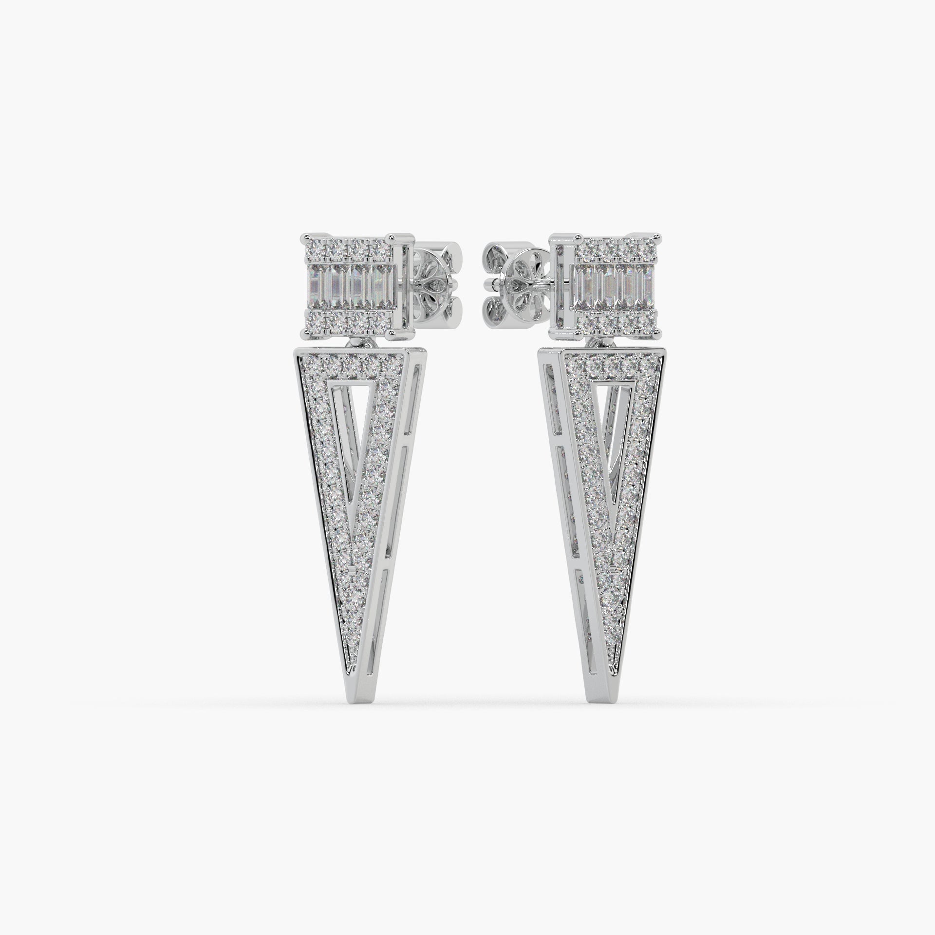 Guru Jewel's Round And Baugget Diamond Studded Fascinating Earrings For Her