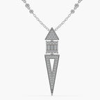 Guru Jewel's Round Diamond And Baugget Studded In Silver Fascinating Only Pendent For Her