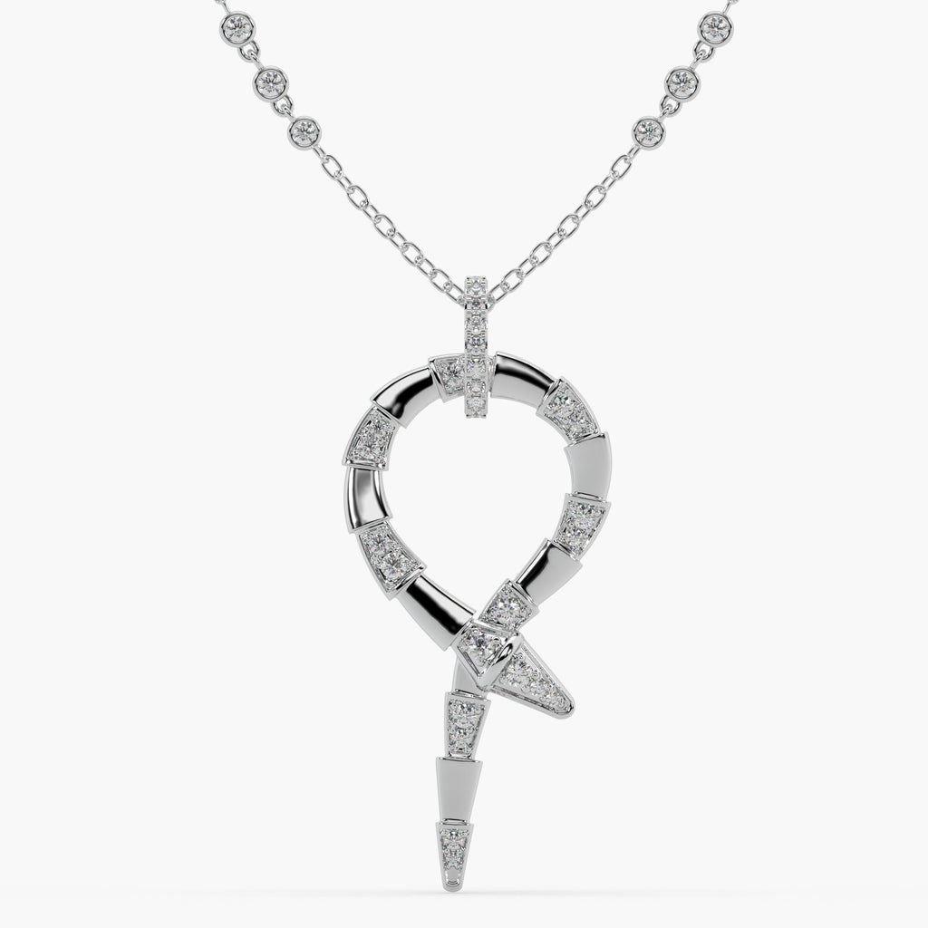 Guru Jewel's Round Diamond Studded In Silver Exclusive Only Pendent For Her