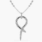 Guru Jewel's Round Diamond Studded In Silver Exclusive Only Pendent For Her