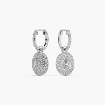 Guru Jewel's Round Solitaire Diamond Studded In Silver Captivating Bali Earrings For Her