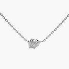 Guru Jewel's Pear Shaped Solitaire Diamond Studded In Silver Only Pendent For Her