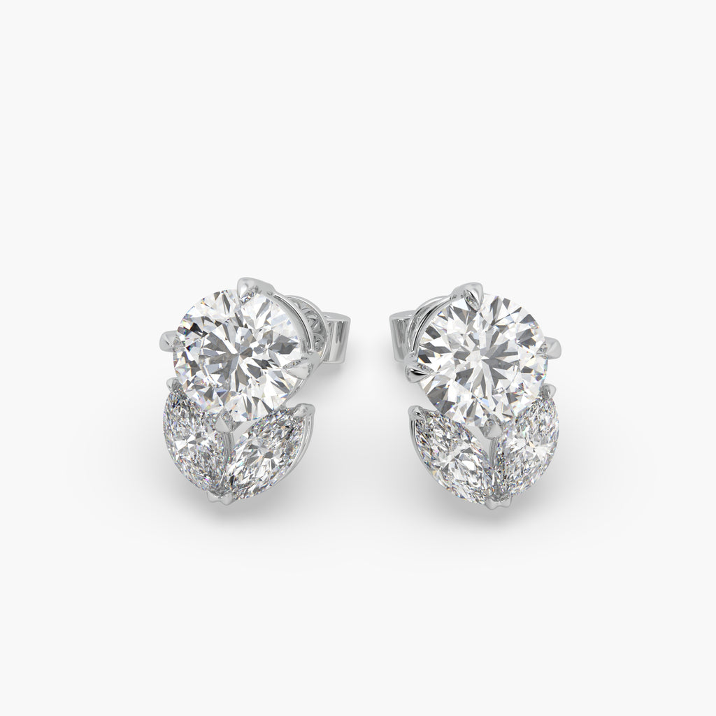 Guru Jewel's Round And Marquise Studded Earrings For Her