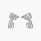 Guru Jewel's Round And Bugget Diamond Studded Long Silver Earrings For Her