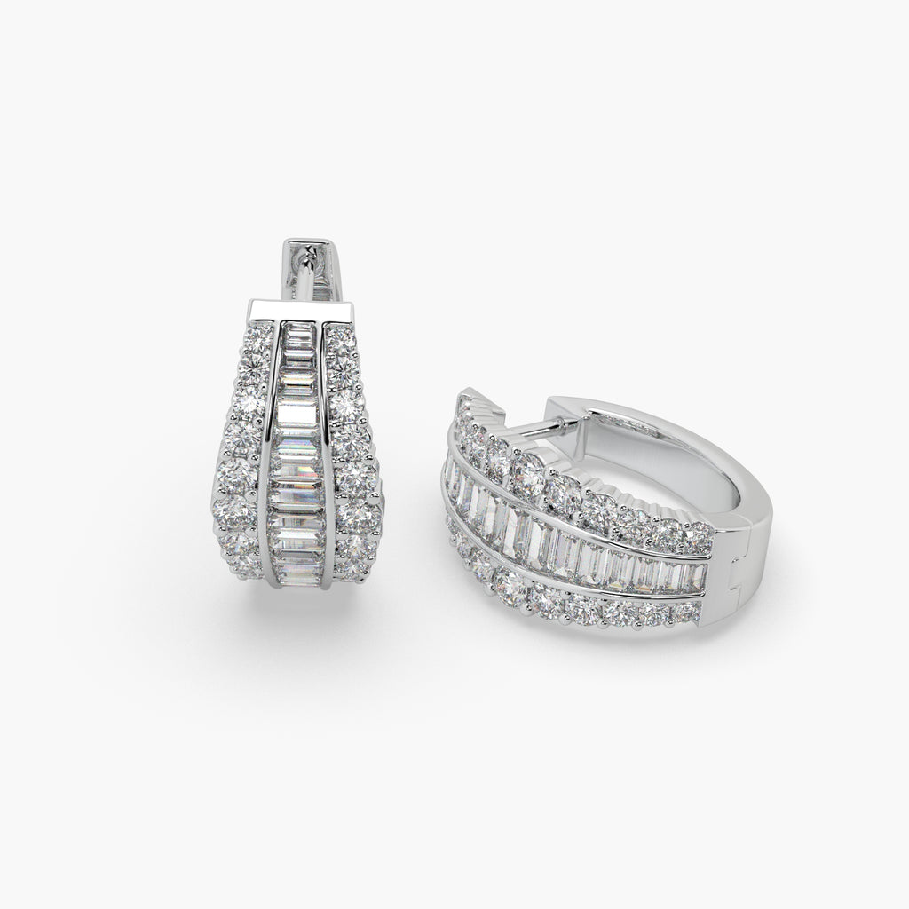 Guru Jewel's Diamond Studded Impressive Silver Earrings For Her