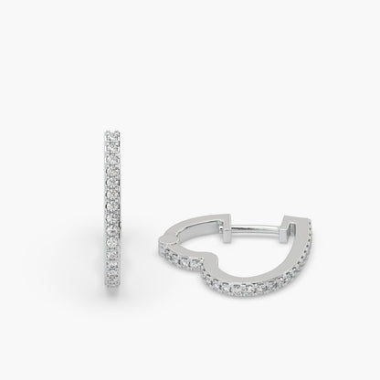 Guru Jewel's Round Diamond Studded Hear Shaped Beautiful Silver Earrings For Her