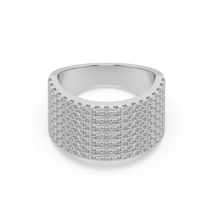 Guru Jewel's Round Diamond Studded Fascinating Silver Ring For Her