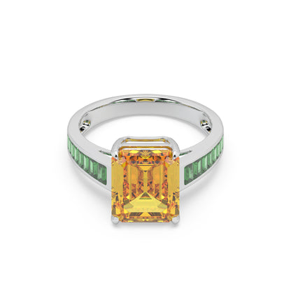 Guru Jewel's Exclusive Colored Stone Studded Silver Ring