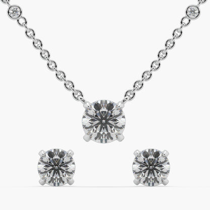 Guru Jewel's Round Solitaire Studded Devastating Silver Pendant Set For Her