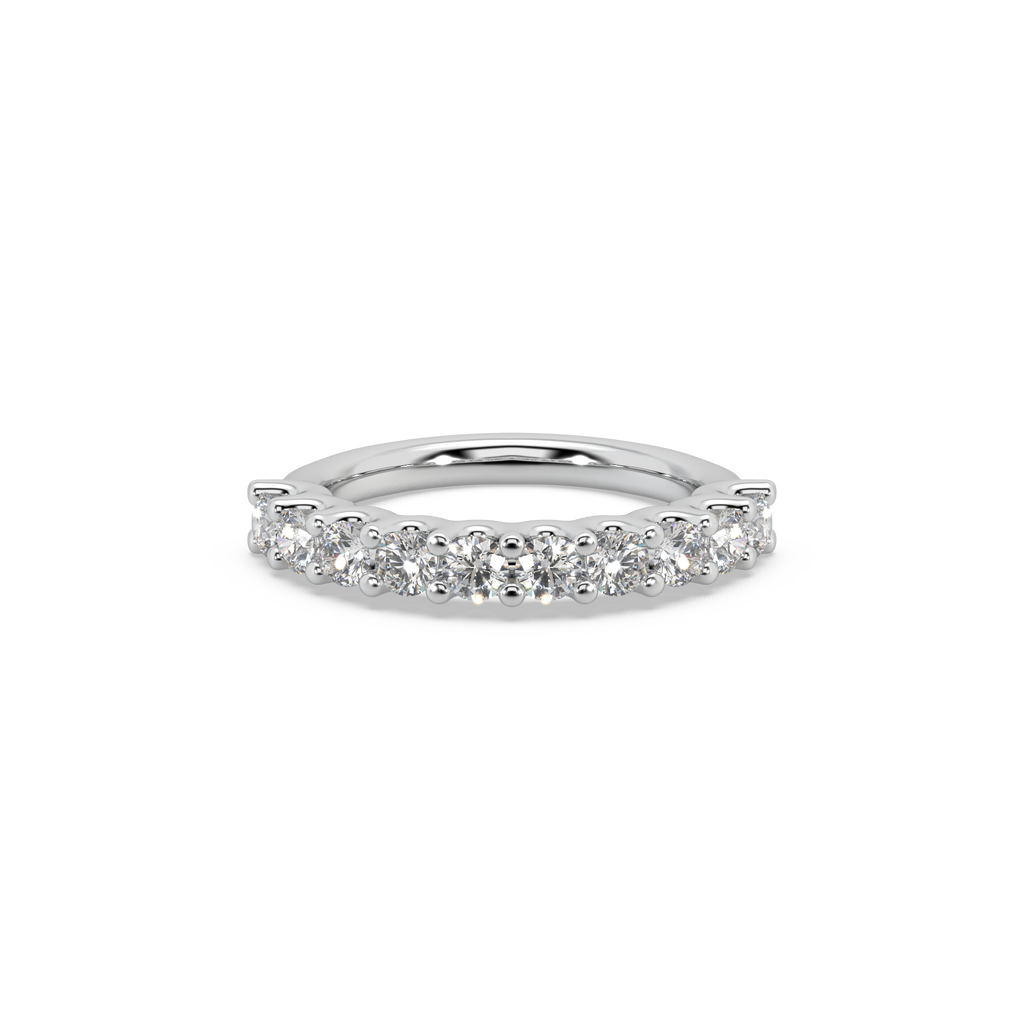 Classic Eternity 925 Silver And Diamond Studded Ladies Ring For Her