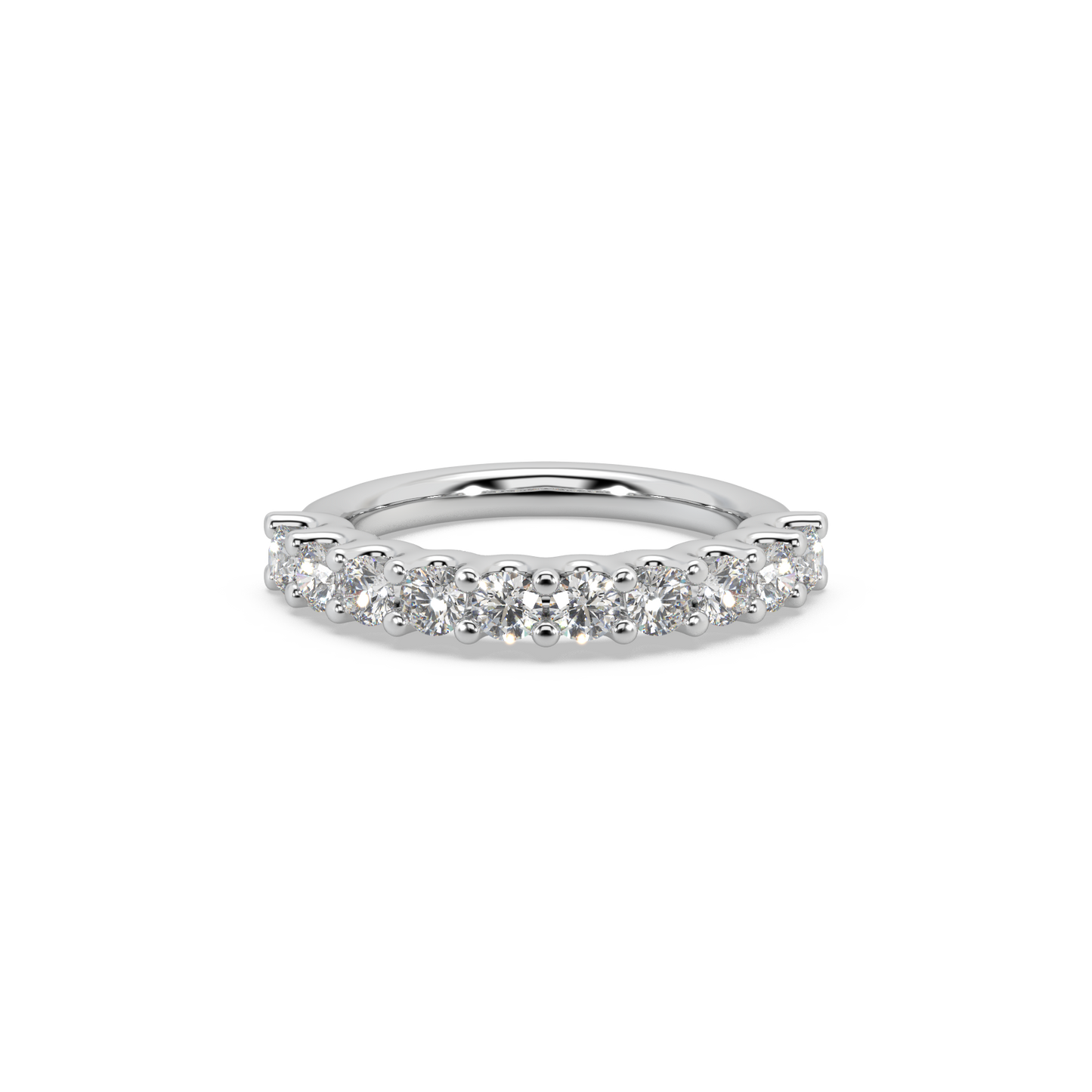 Classic Eternity 925 Silver Moissanite Studded Ladies Ring For Her