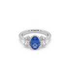 Exclusive Oval Shape Stone 925 Silver And Fancy Diamond Studded Ladies Ring For Her