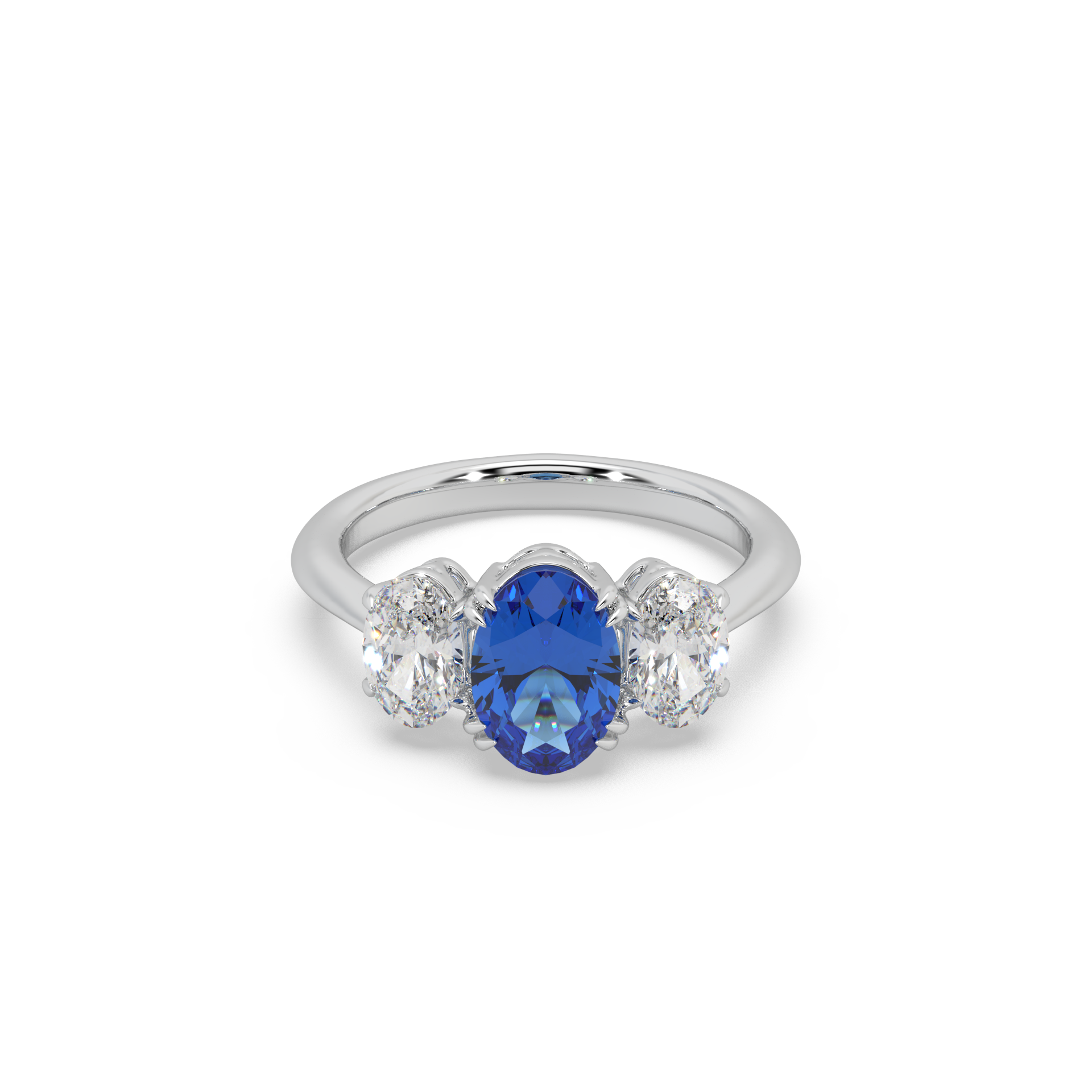 Exclusive Oval Shape Stone 925 Silver And Fancy Diamond Studded Ladies Ring For Her