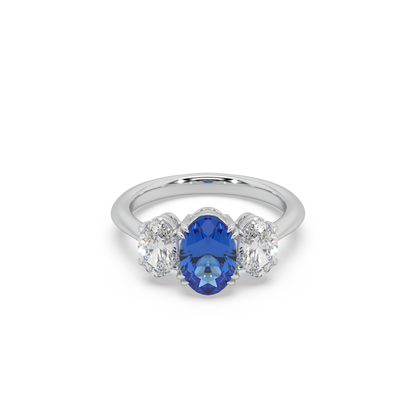 Exclusive Oval Shape Stone 925 Silver Moissanite Studded Ladies Ring For Her