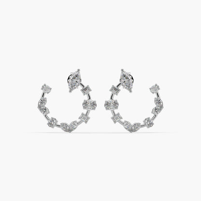 Guru Jewel's Fancy Diamond Studded Astonishing Silver Earrings For Her