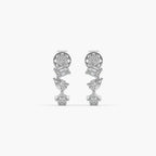 Guru Jewel's Multi Shape Diamond Studded Fascinating Silver Earrings For Her