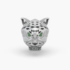 Guru Jewel's Devastating Panther Style Round Diamond Studded Silver Ring For Him
