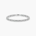 Guru Jewel's Exclusive Round Diamond Studded Tennis Silver Bracelet
