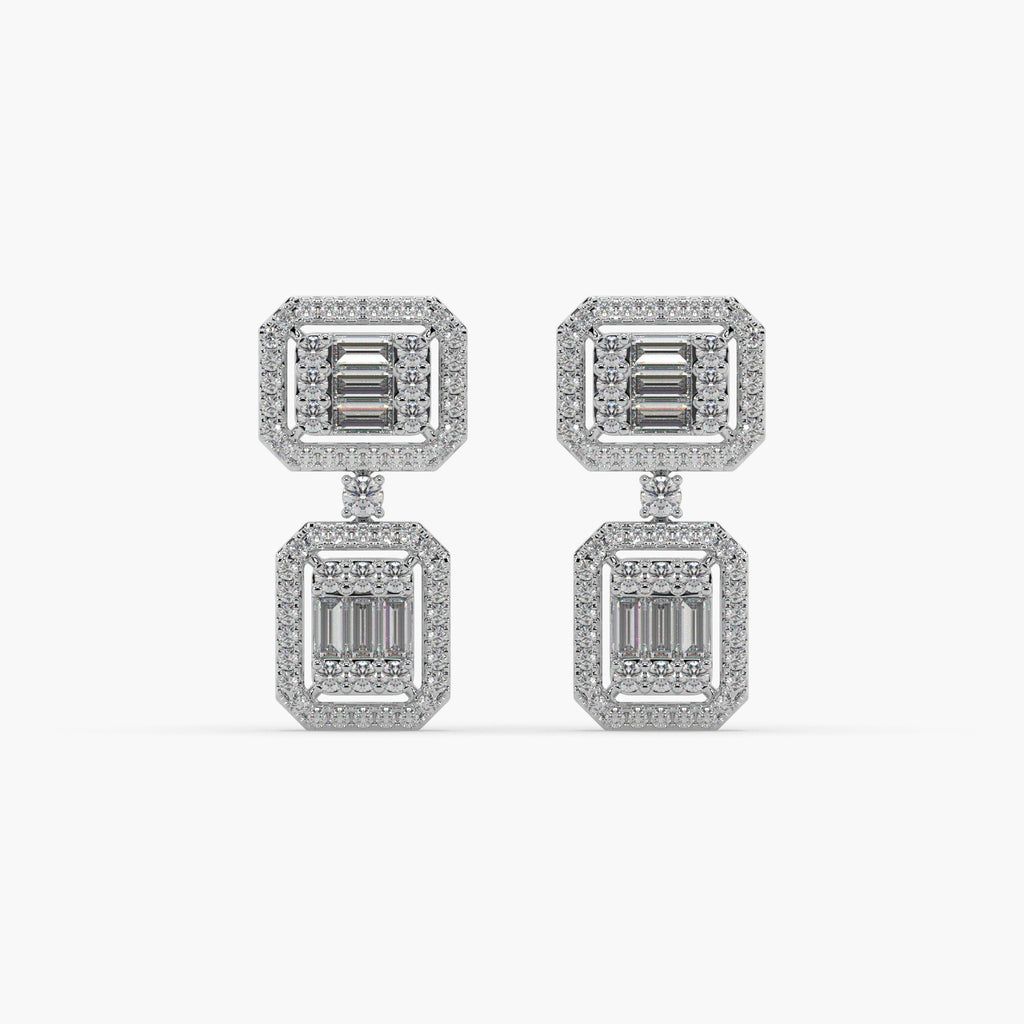 Guru Jewel's Diamond Studded Captivating Silver Earrings For Her