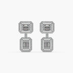 Guru Jewel's Diamond Studded Captivating Silver Earrings For Her
