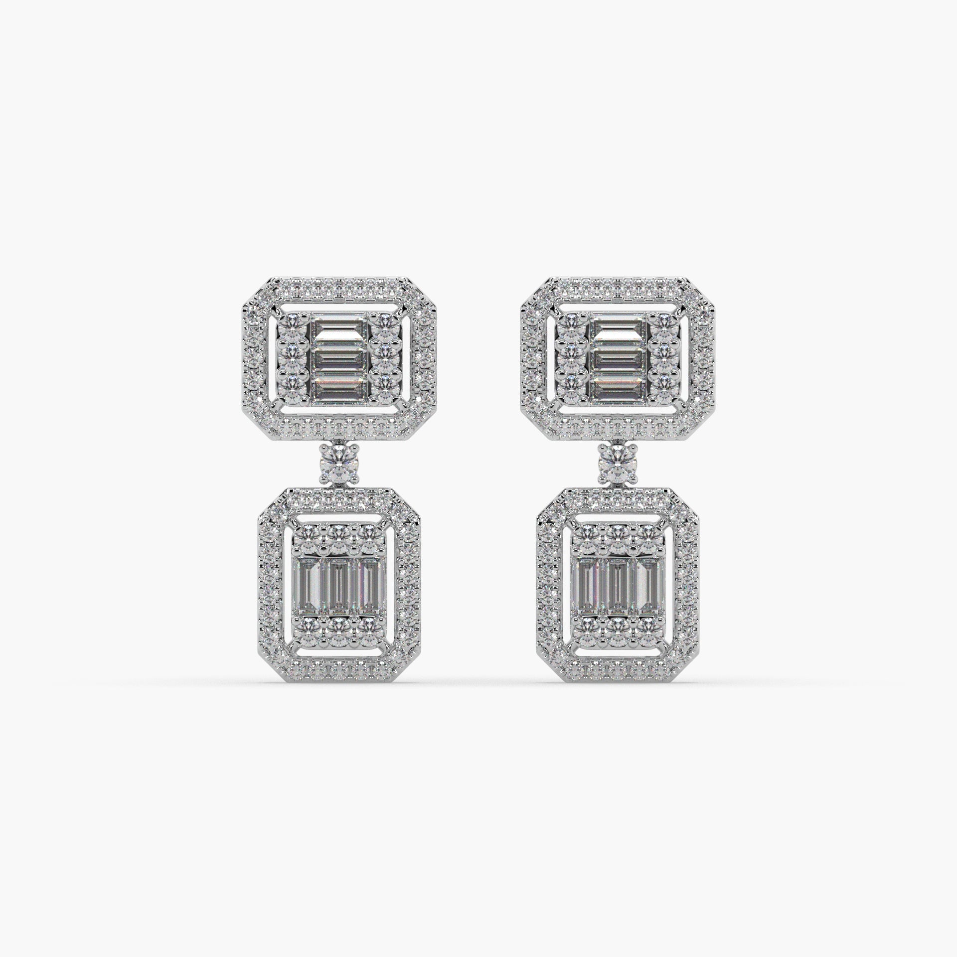 Guru Jewel's Diamond Studded Captivating Silver Earrings For Her