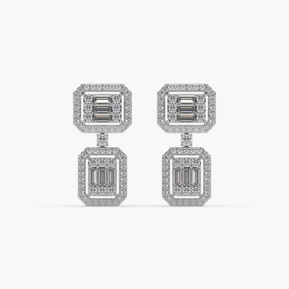 Guru Jewel's Diamond Studded Captivating Silver Earrings For Her