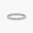 Guru Jewel's Alluring Emerald Diamond Studded Silver Tennis Bracelet