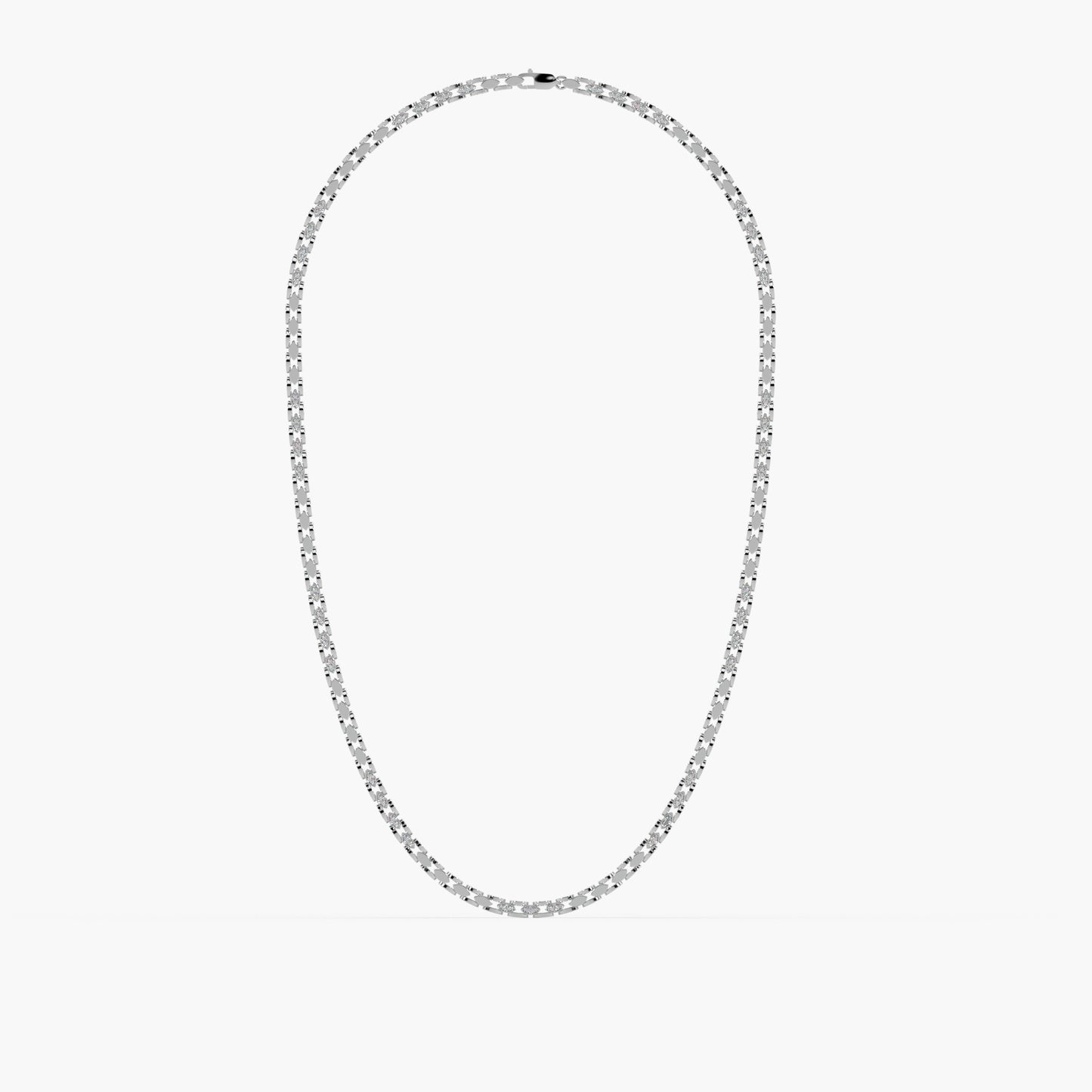 Guru Jewel's Exclusive Round Diamond Studded Silver String For Him