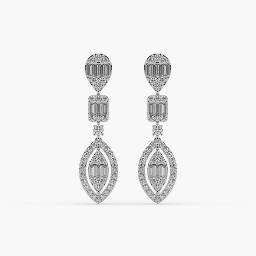 Guru Jewel's Diamond Studded Alluring Silver Earrings For Her