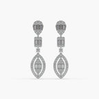 Guru Jewel's Diamond Studded Alluring Silver Earrings For Her