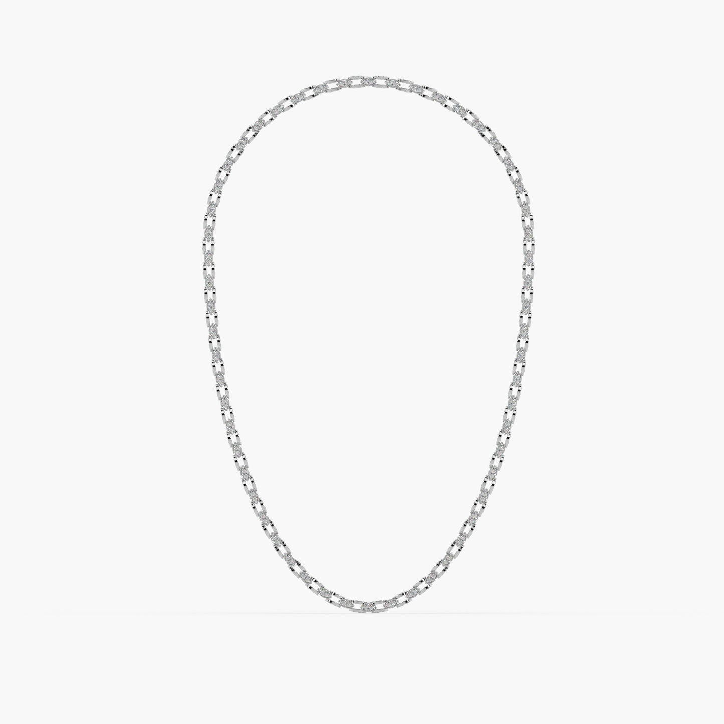 Guru Jewel's Round Diamond Studded Silver String For Him