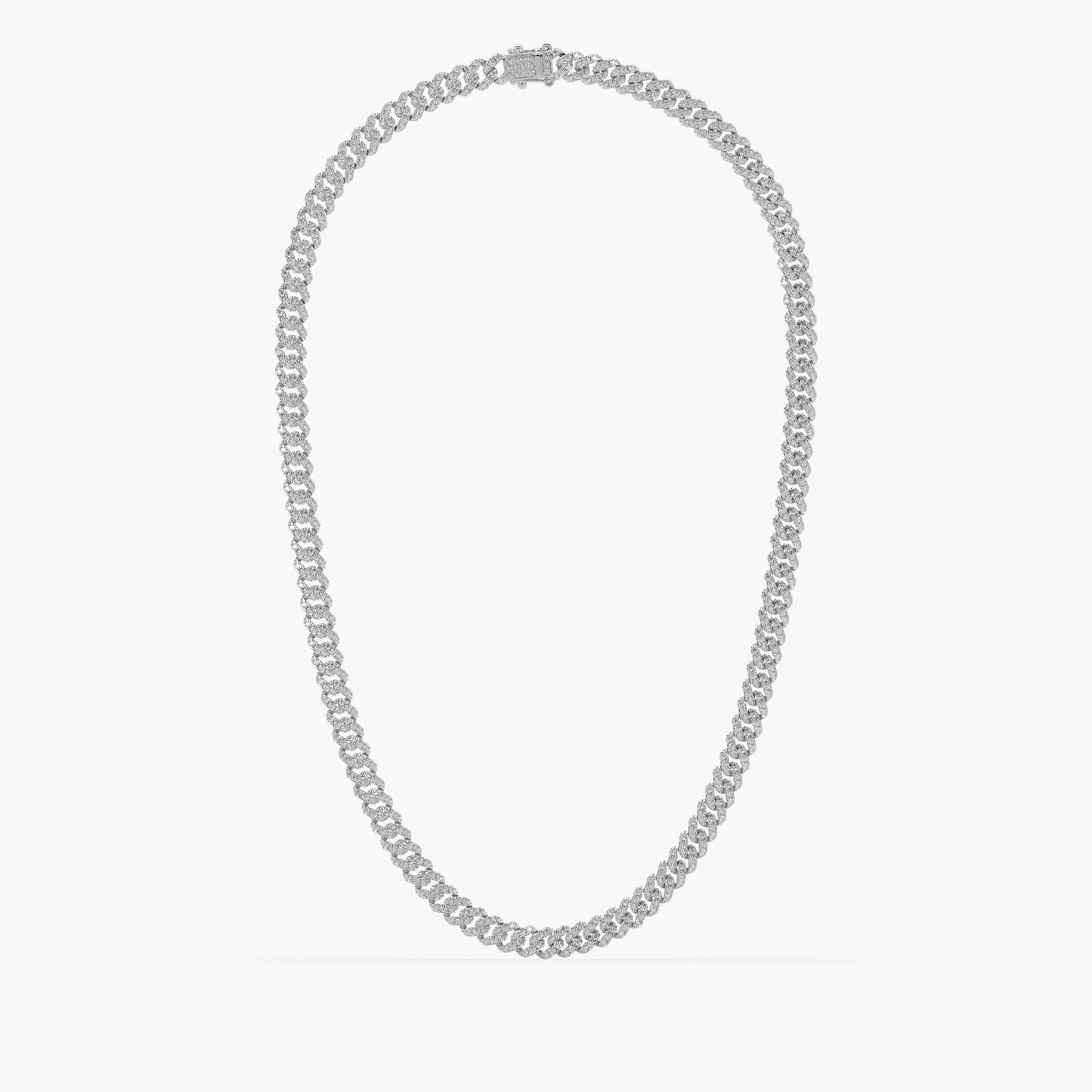 Guru Jewel's Round Diamond Studded Exclusive Silver Cuban Chain For Him