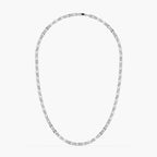 Guru Jewel's Fascinating Round Diamond Studded Silver Chain For Him