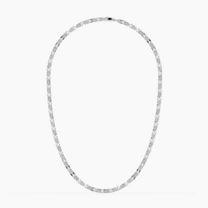Guru Jewel's Fascinating Round Diamond Studded Silver Chain For Him