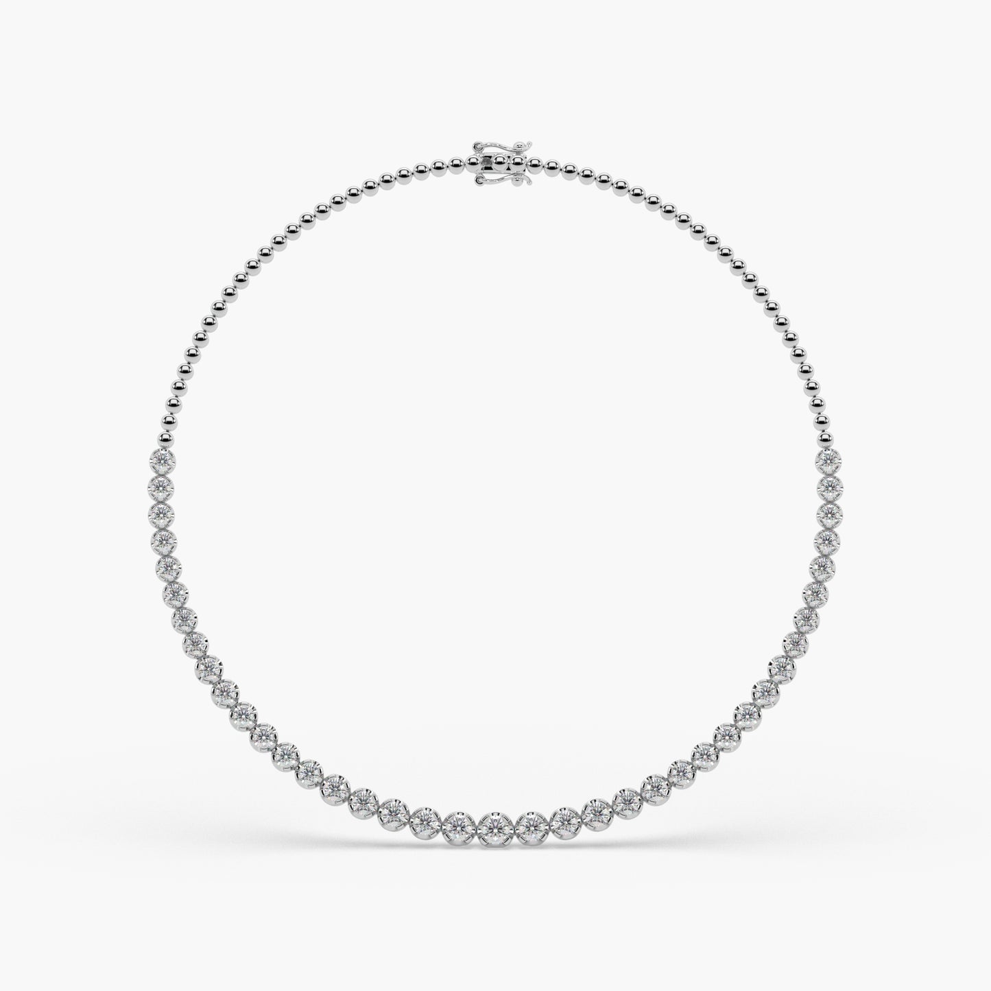 Guru Jewel's Round Solitaire Diamond Studded Silver String Necklace For Her