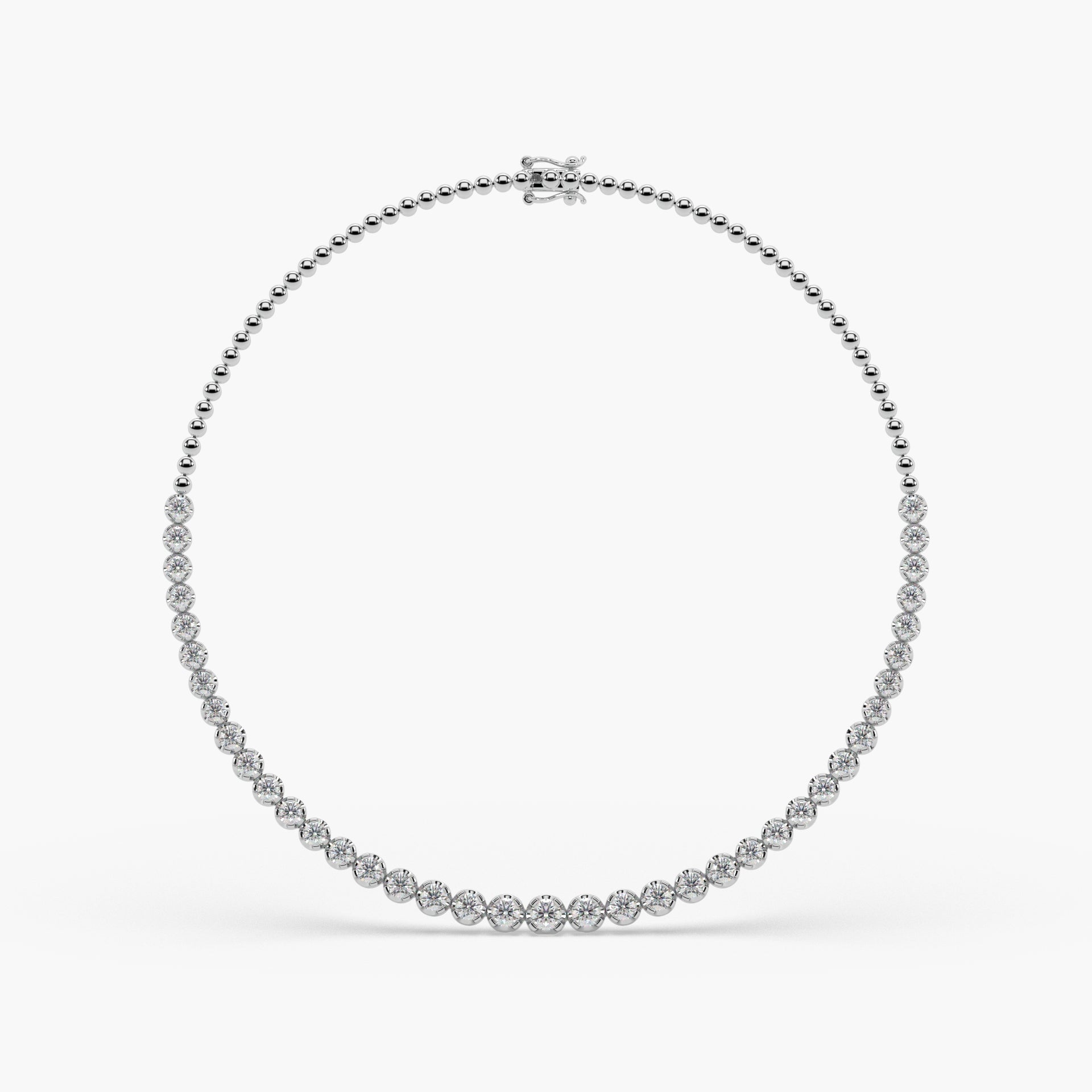 Guru Jewel's Round Solitaire Diamond Studded Silver String Necklace For Her