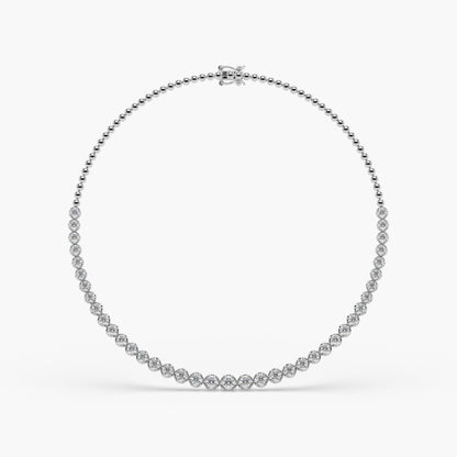 Guru Jewel's Round Solitaire Diamond Studded Silver String Necklace For Her