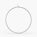 Guru Jewel's Round Solitaire Diamond Studded Fascinating Silver String Necklace For Her