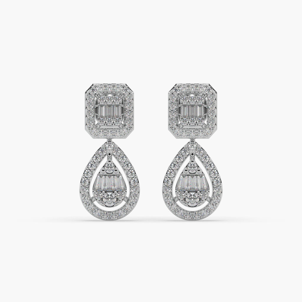 Guru Jewel's Diamond Studded Devastating Silver Earrings For Her