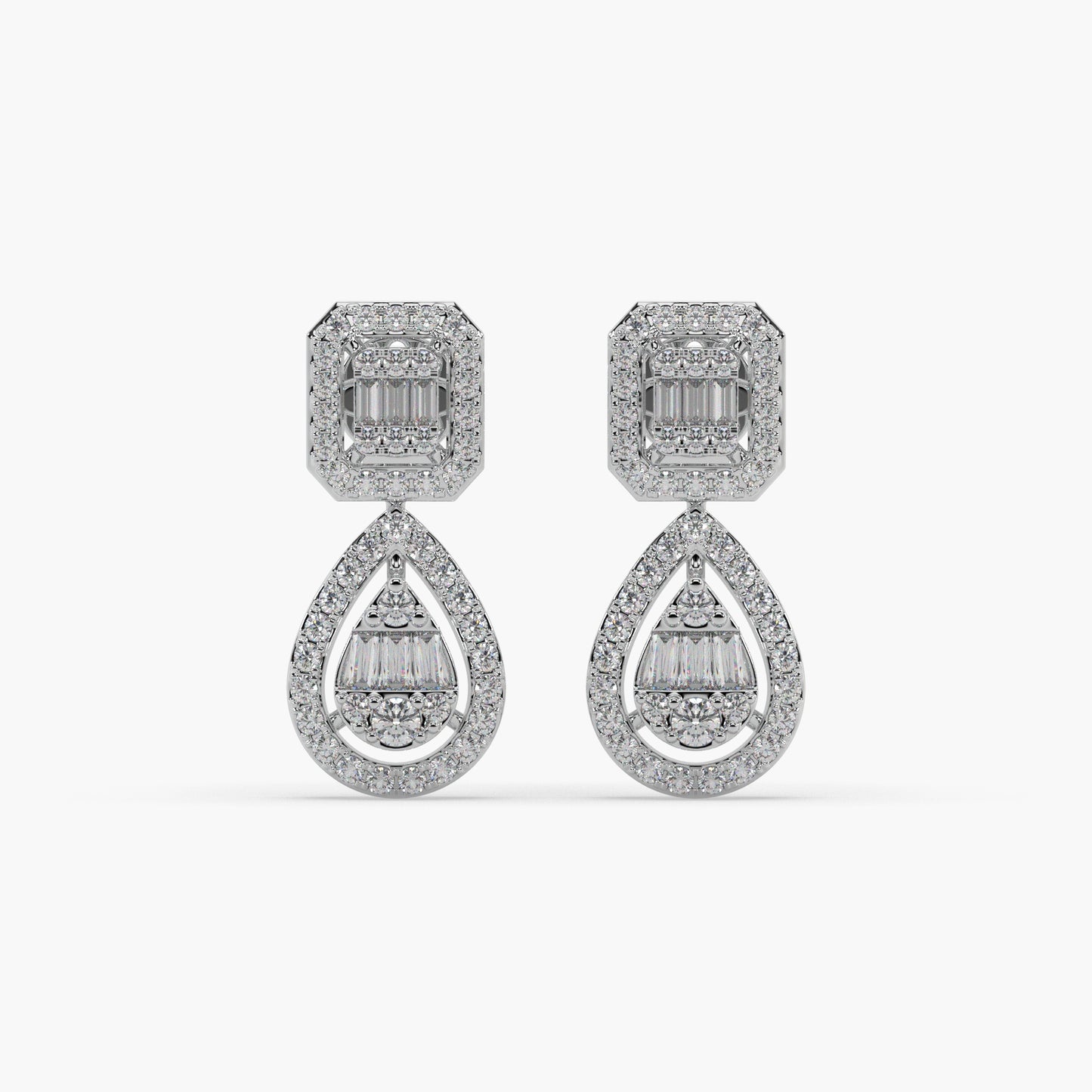 Guru Jewel's Diamond Studded Devastating Silver Earrings For Her