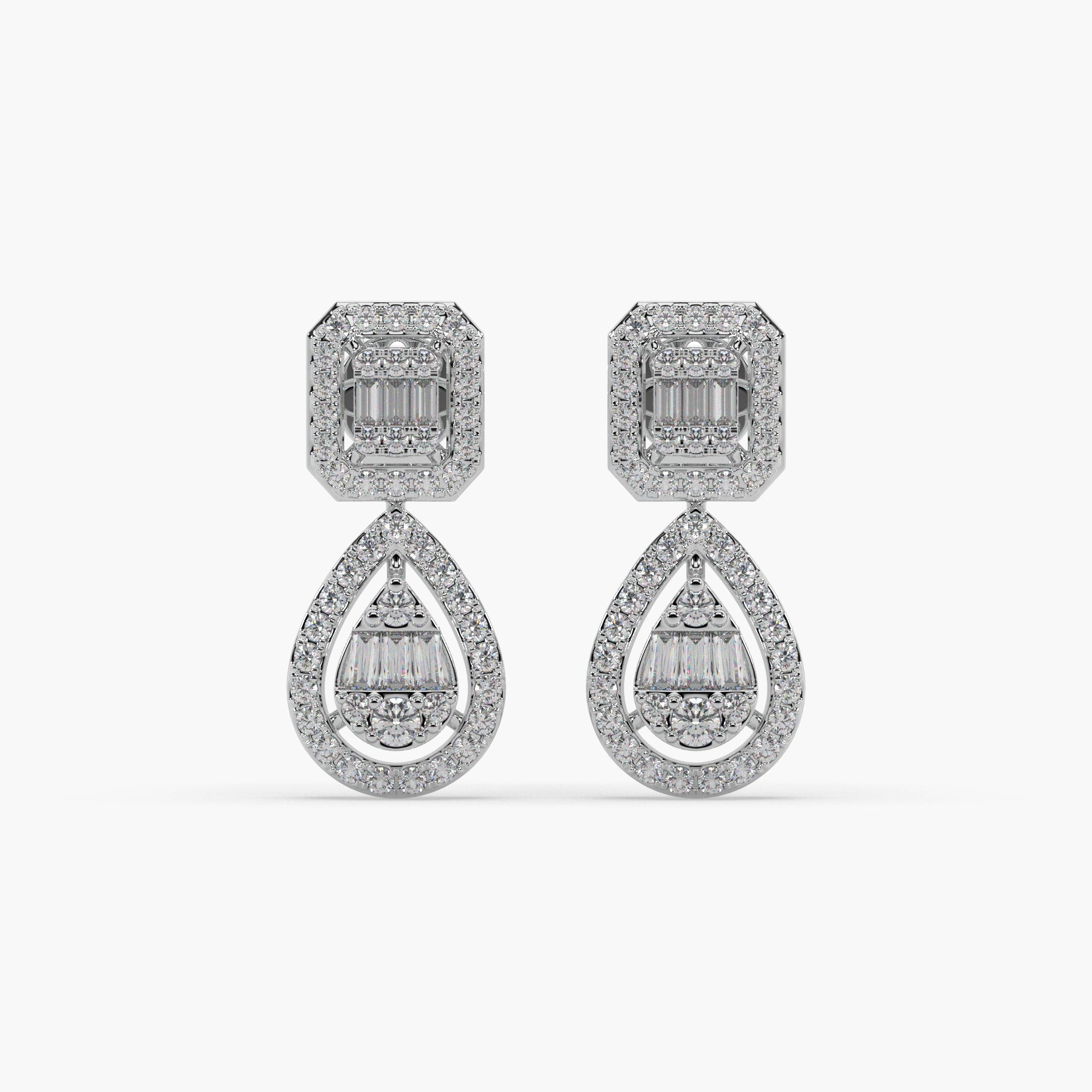 Guru Jewel's Diamond Studded Devastating Silver Earrings For Her