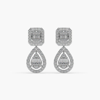Guru Jewel's Diamond Studded Devastating Silver Earrings For Her