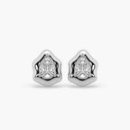 Guru Jewel's Attractive Fancy Pear Shape Diamond Studded Silver Earrings For Her