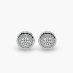 Guru Jewel's Round Diamond Studded Round Shaped Attractive Silver Earrings For Her