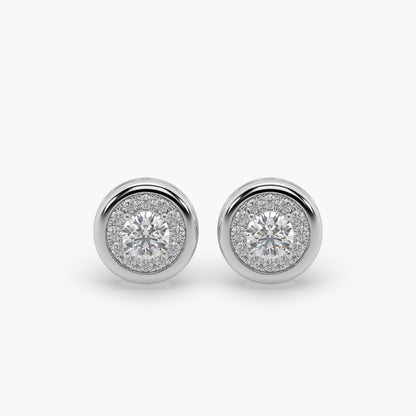 Guru Jewel's Round Diamond Studded Round Shaped Attractive Silver Earrings For Her