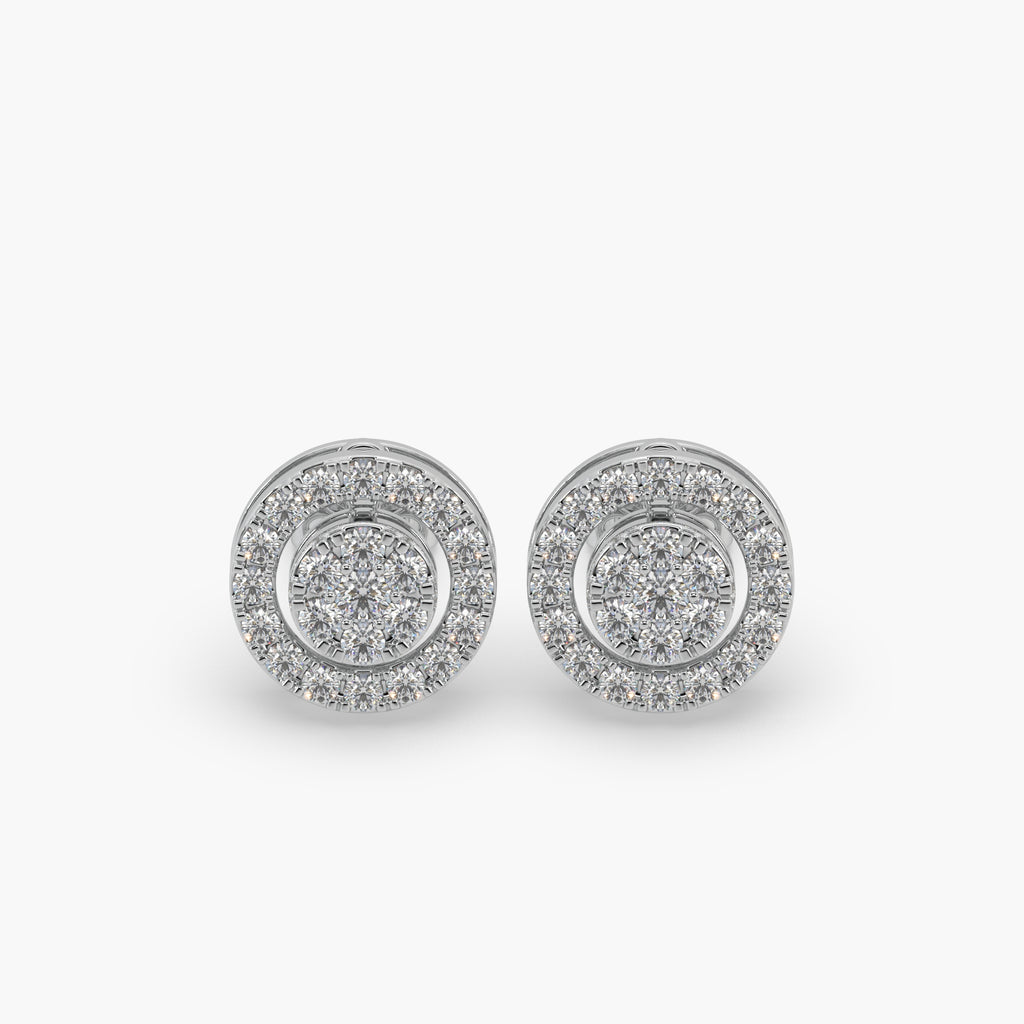 Guru Jewel's Round Diamond Studded Fascinating Design Earrings For Her
