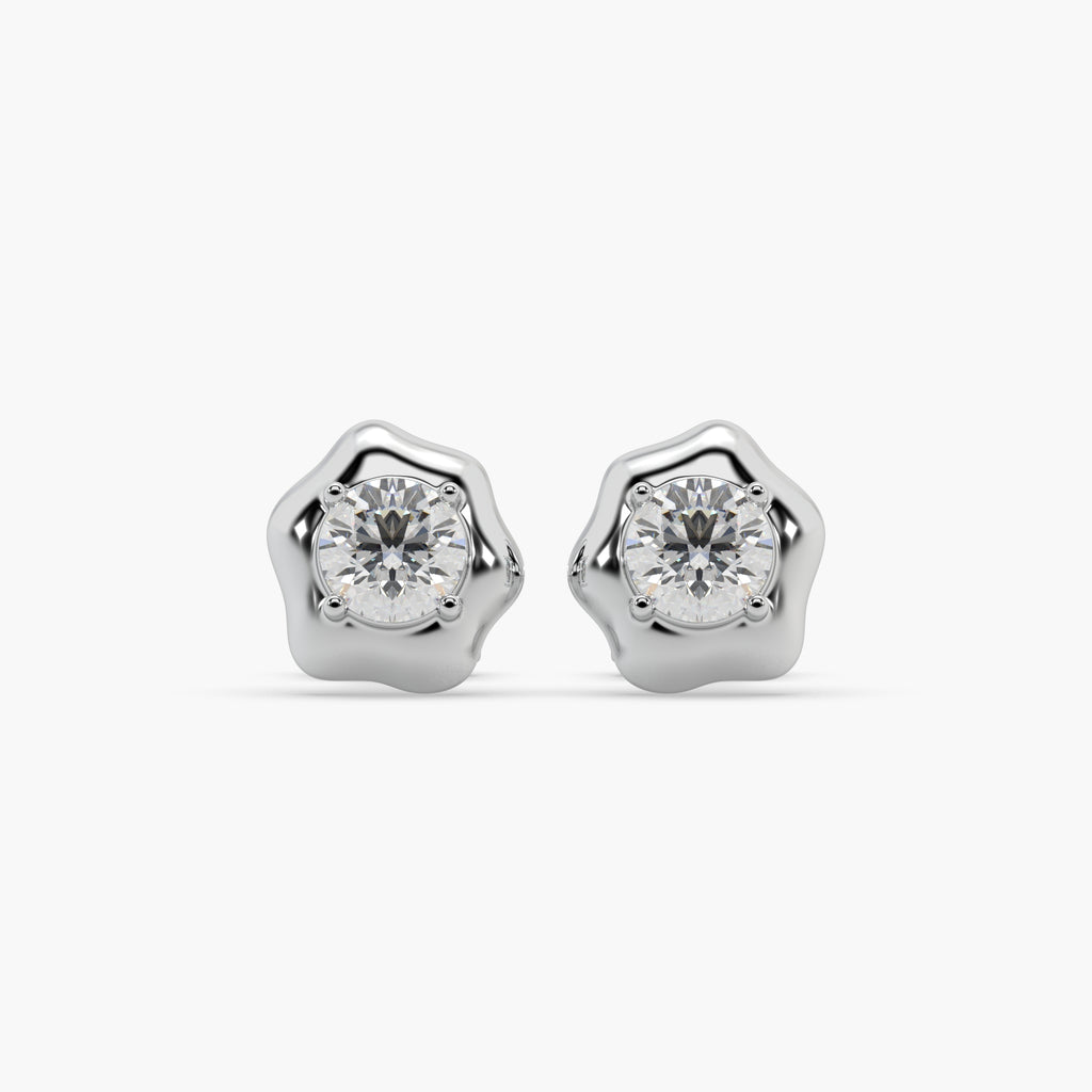Guru Jewel's Round Solitaire Studded Fancy Shape Earrings For Her