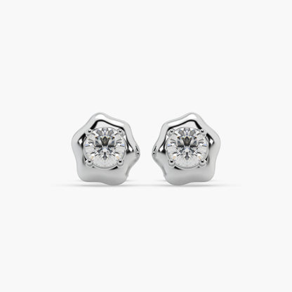 Guru Jewel's Round Solitaire Studded Fancy Shape Earrings For Her