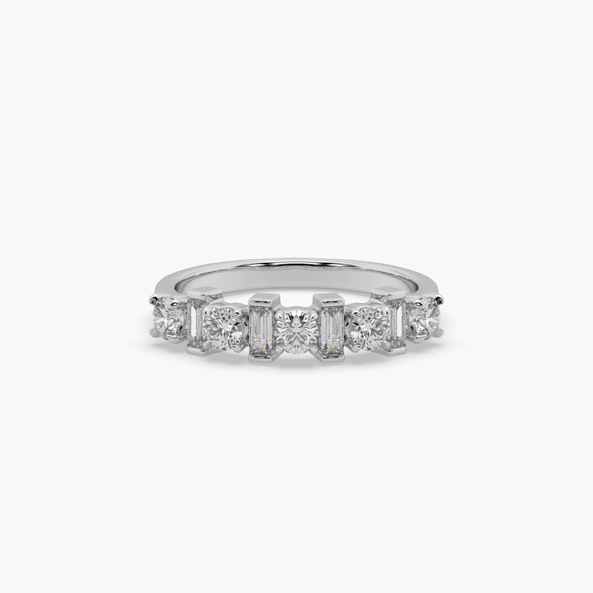 Guru Jewel's Bugget And Round Studded Silver Band Ring For Her