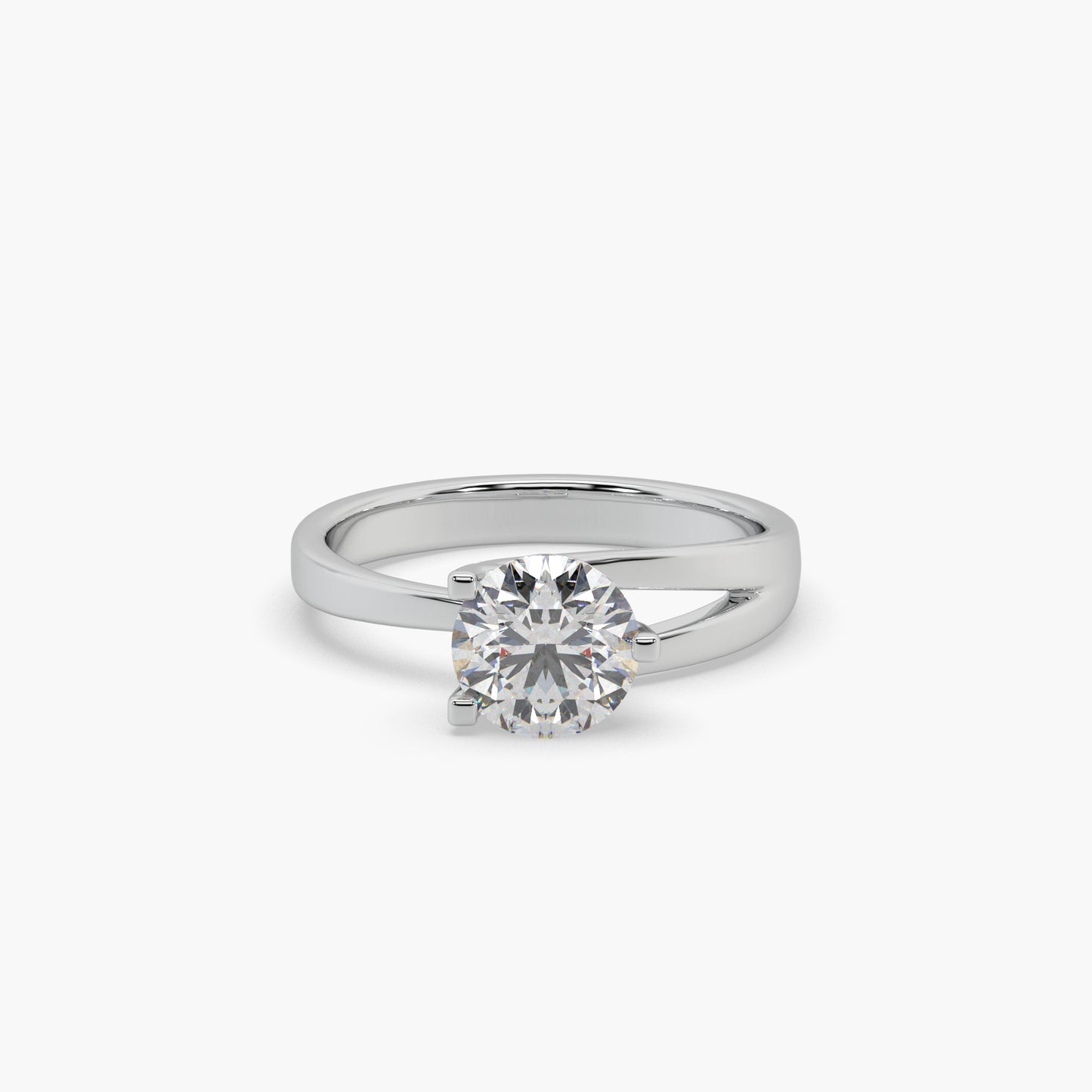 Guru Jewel's Round Solitaire Studded Exclusive Silver Ring For Her